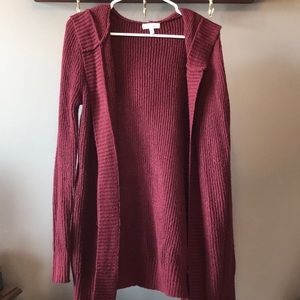 Mudd maroon small cardigan